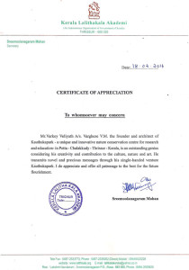 Certificate from Kerala lalitakala academy