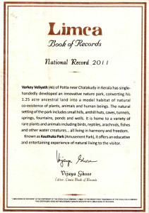 Limca certificate for innovative national park